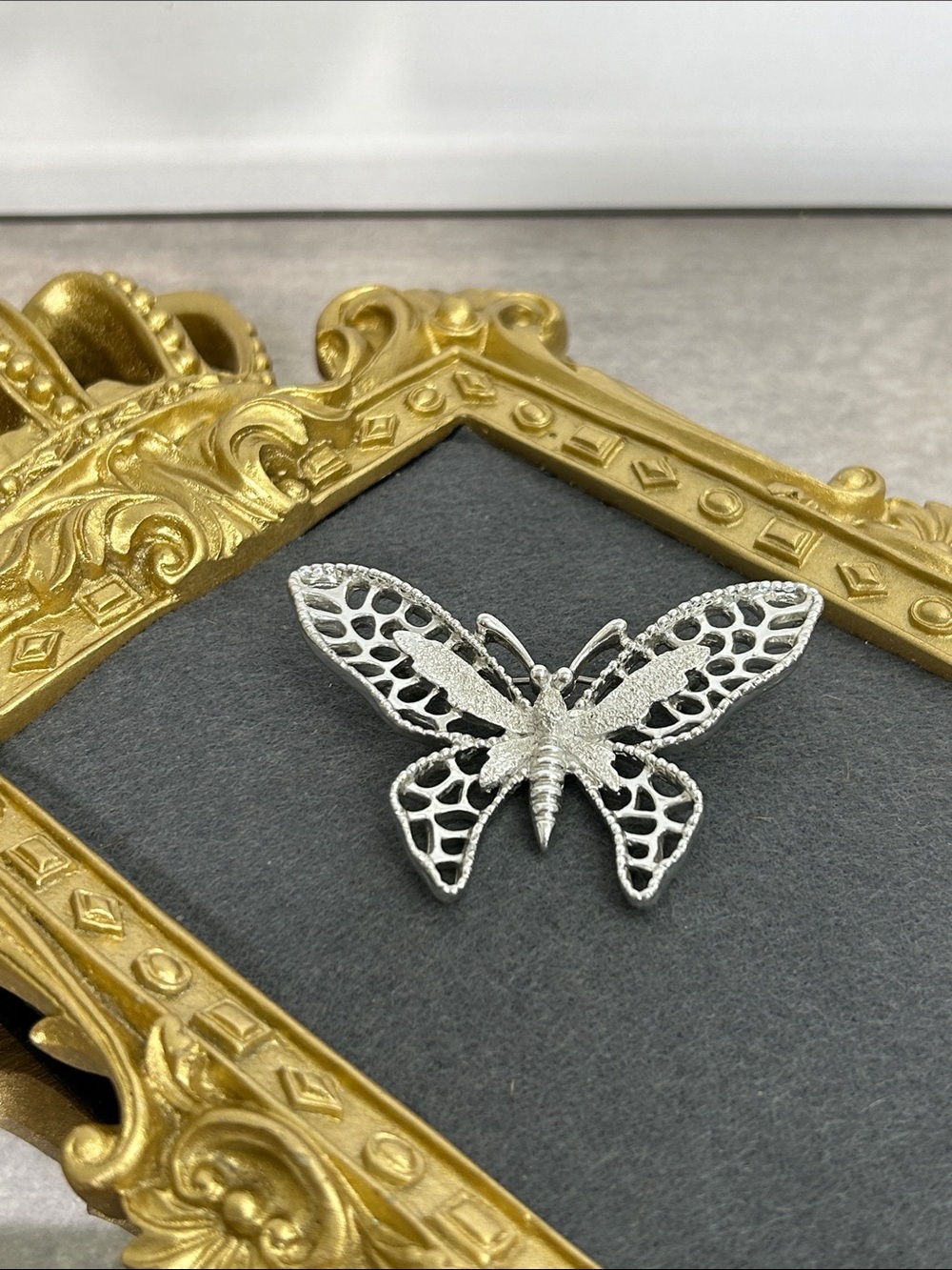 Sarah Coventry Silver Butterfly Brooch